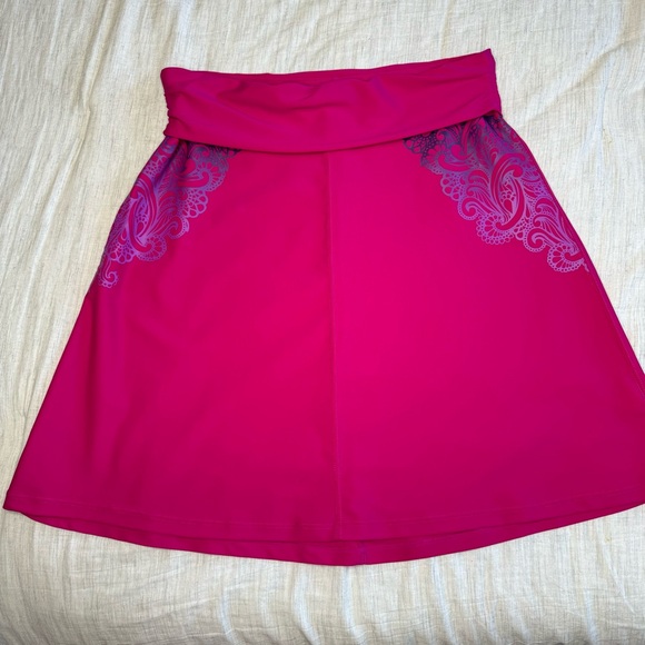 PrAna Avalon Swim Skirt Cover Up Bright Pink UPF 50+ Size Medium - Picture 6 of 16